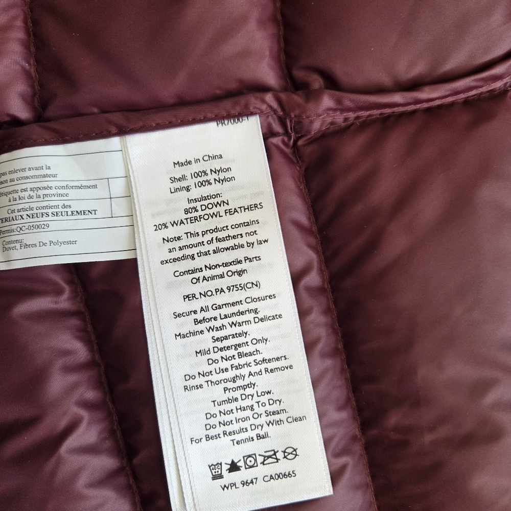 Eddie Bauer EB650 Goose Down Vest Quilted Puffer Maroon Size L - Picture 9 of 12